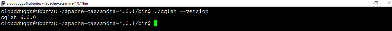 cassandra version command cloudduggu