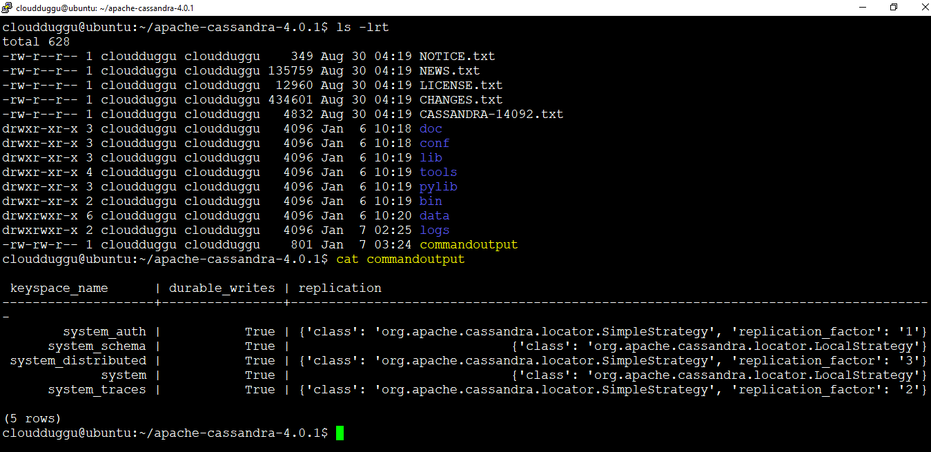 cassandra capture command output cloudduggu