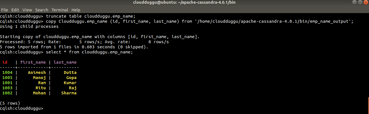 cassandra copy from command output cloudduggu