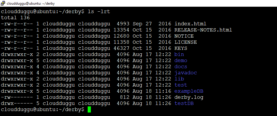 derby database created