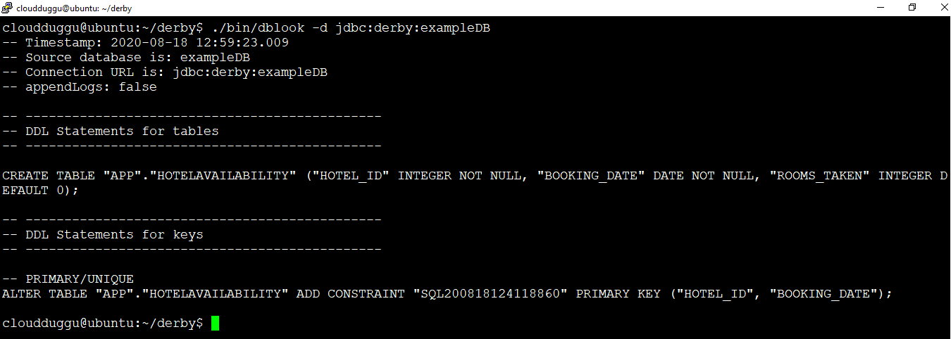 dblook tool