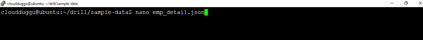 drill create json file cloudduggu