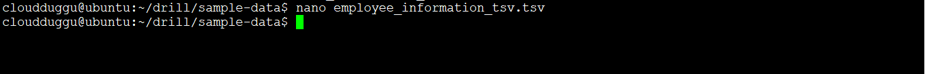 drill create tsv file cloudduggu