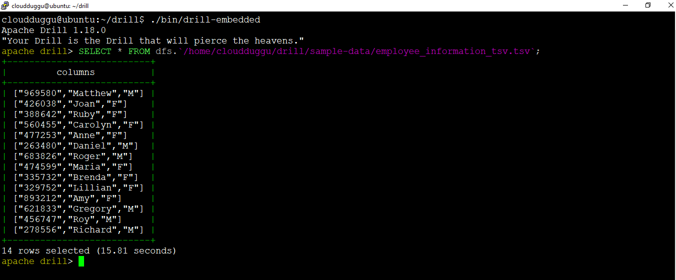 drill query tsv cloudduggu