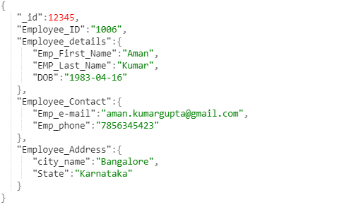 Mongodb embedded data model