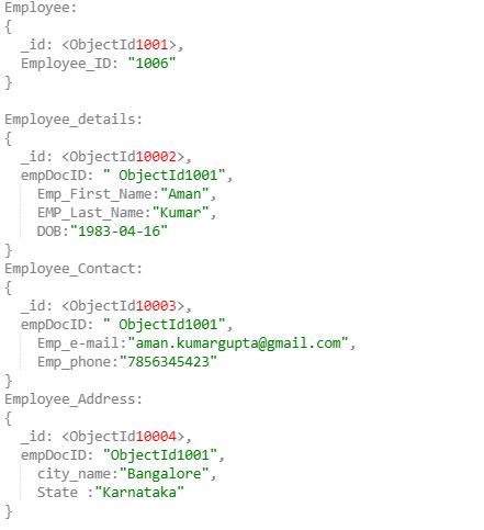 Mongodb normalized data model