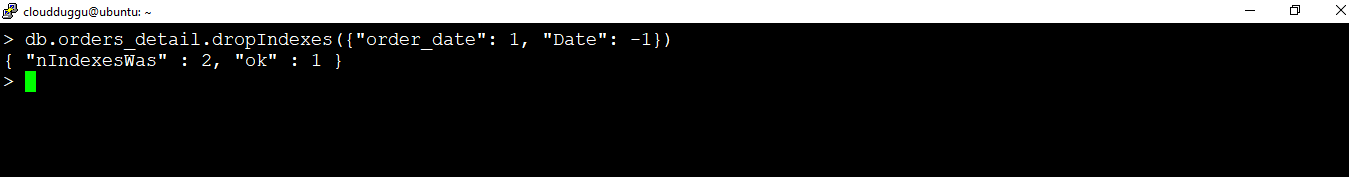 Mongodb drop indexes