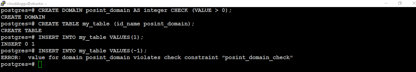 postgresql domain data type command
