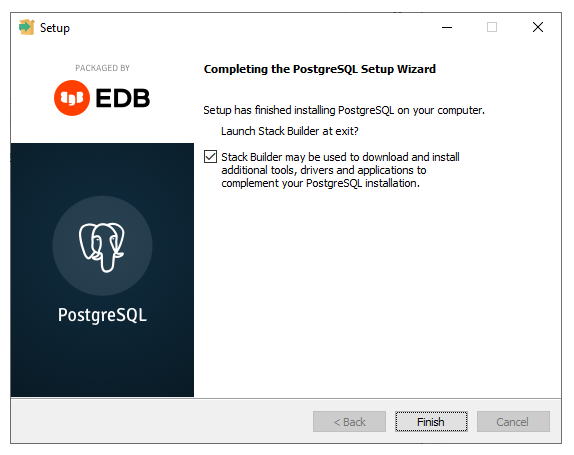 postgresql installation complete