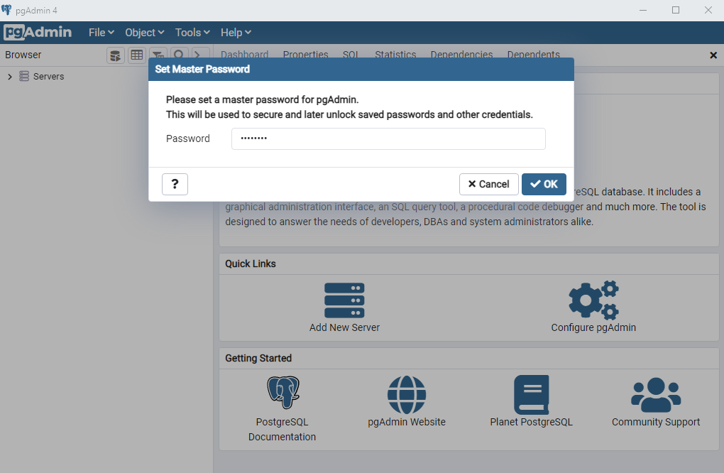 postgresql pgadmin4 login