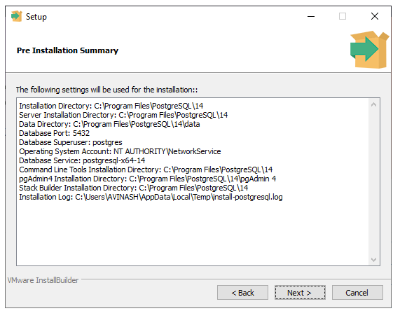 postgresql pre installation