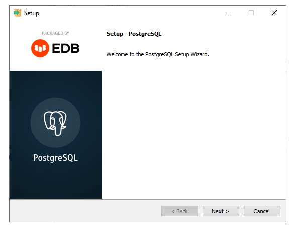 postgresql setup wizard