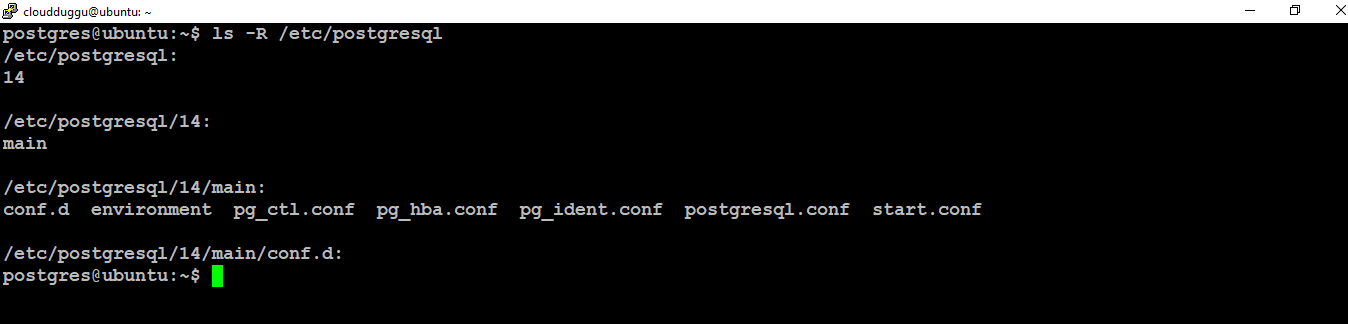 postgresql configuration files location