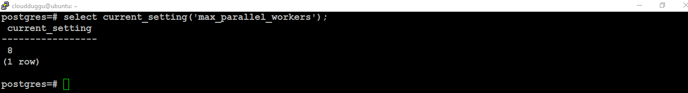 postgresql max parallel worker command