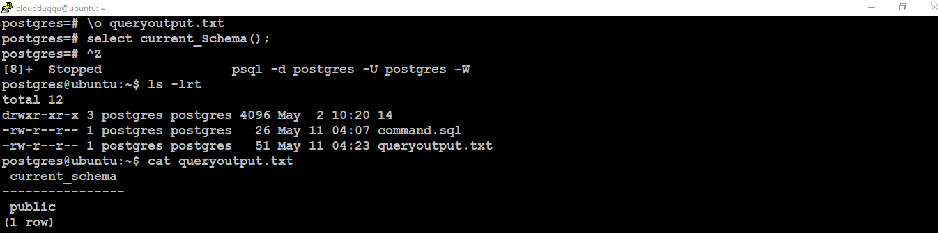 postgresql query output infile
