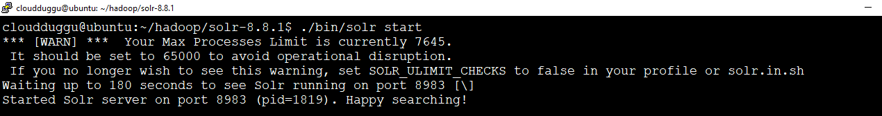 solr start command cloudduggu