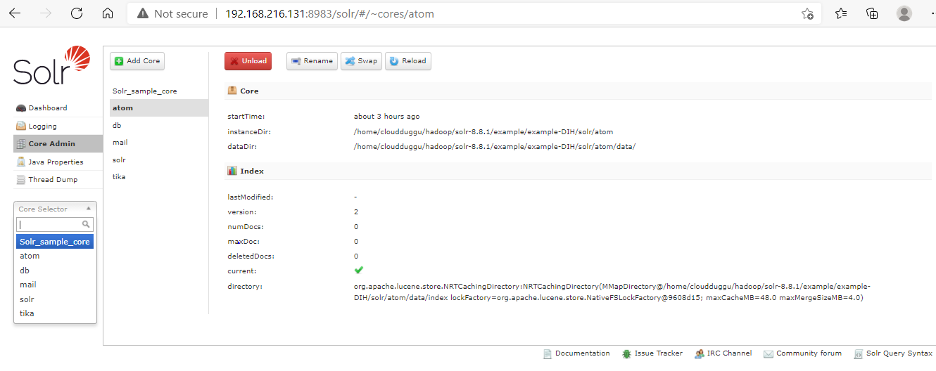 solr core name verify cloudduggu