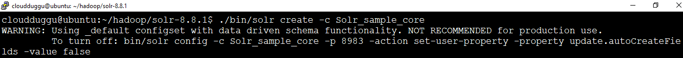 solr create core command cloudduggu