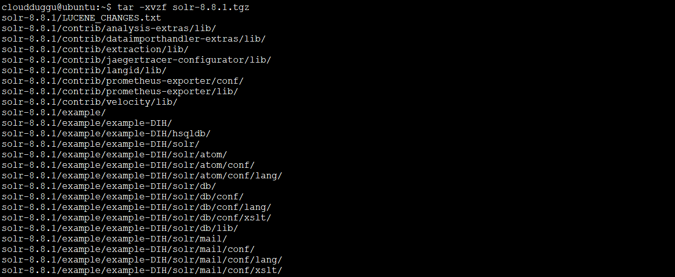 solr tar extract cloudduggu