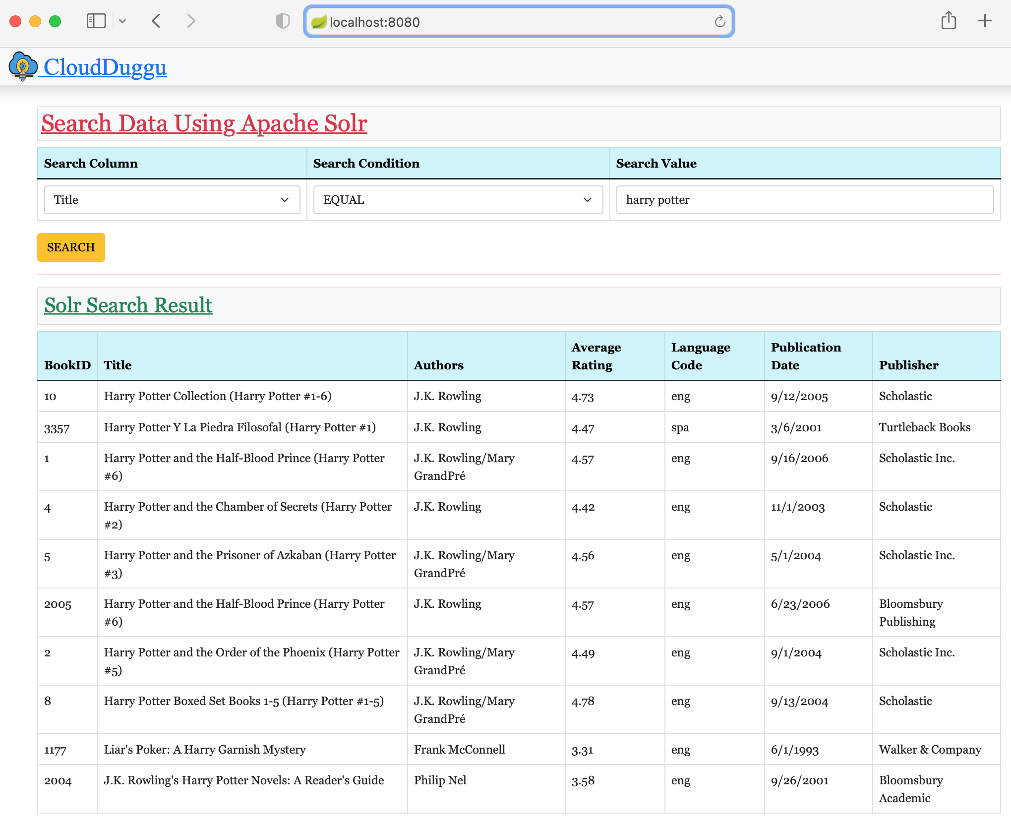 solr client result page