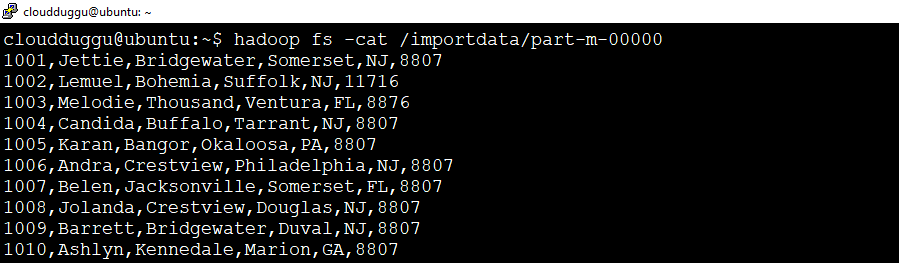 sqoop import data