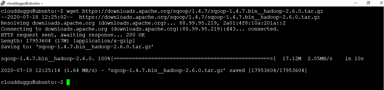 Sqoop installation