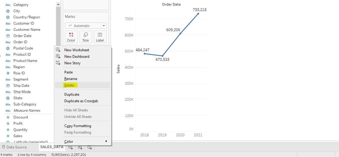 tableau delete worksheet cloudduggu