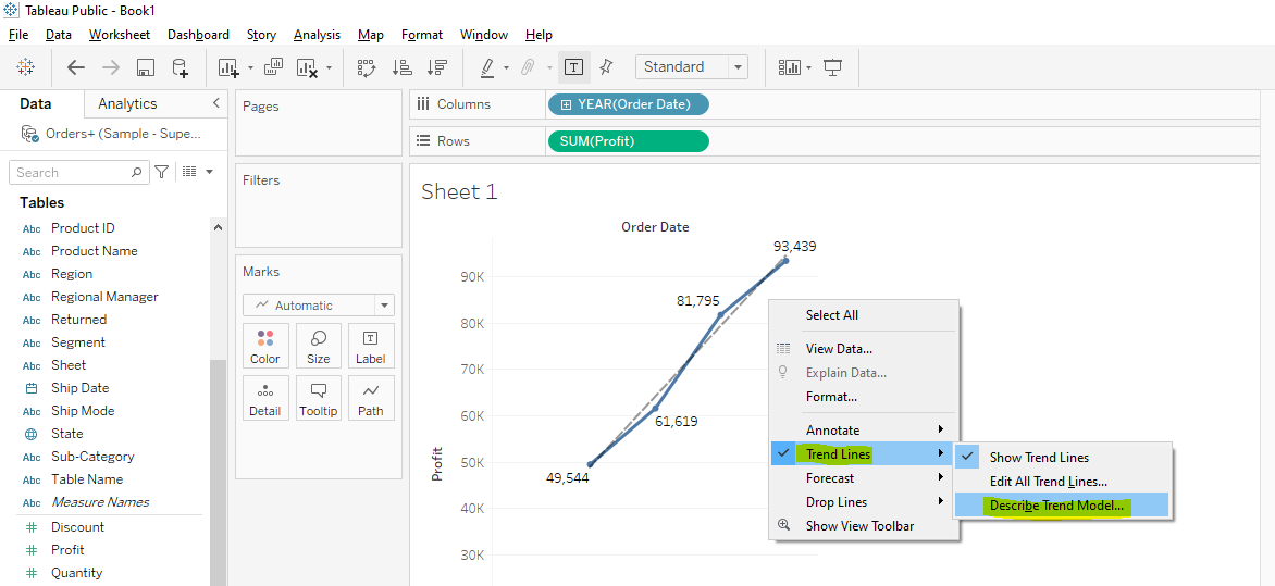 tableau describe trend line cloudduggu